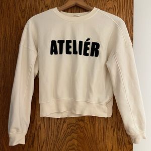 Crew Neck Sweatshirt - Black and white